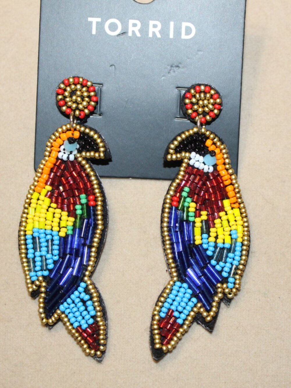 NWT Torrid Tropical Bird Statement earrings  FUN! - Picture 8 of 9